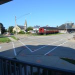 Front porch view to train depot
